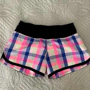 Lululemon Run Times Shorts 4in, Bright Plaid Print